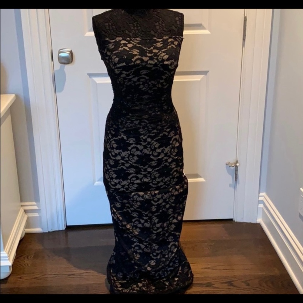 Black and Tan lace Bisou Bisou Dress❤️ Sz M